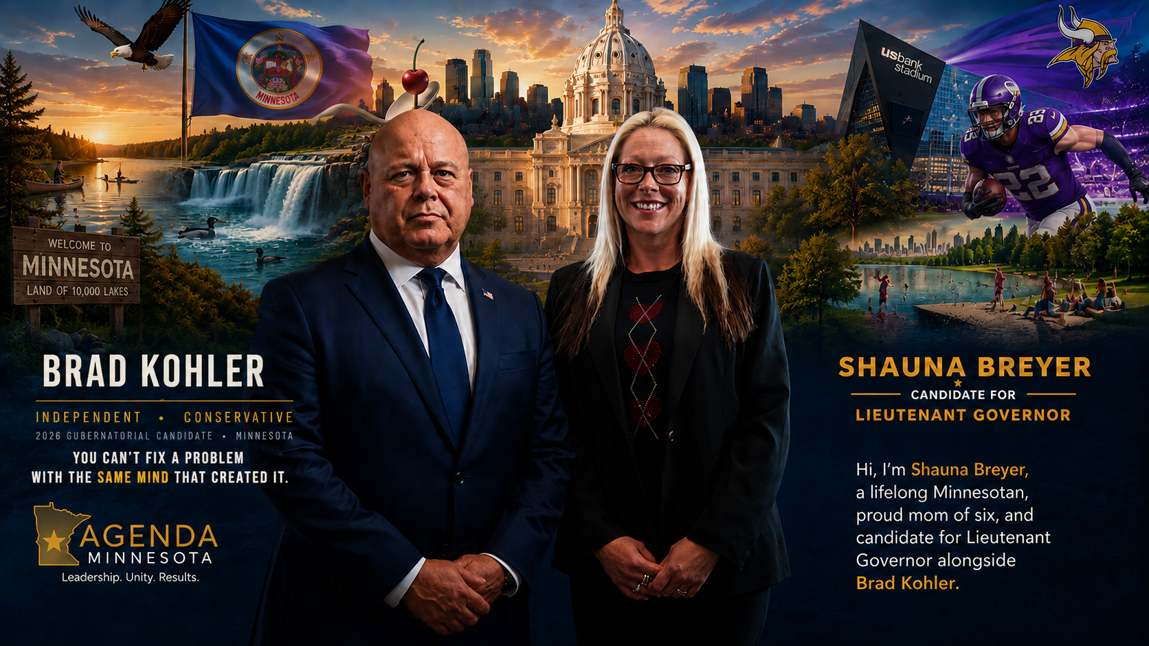 Brad Kohler for Governor & Shauna Breyer for Lieutenant Governor — Agenda Minnesota 2026